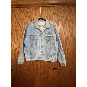 Vintage TYCA Corporation Denim Jacket Light Wash Trucker Embossed Logo